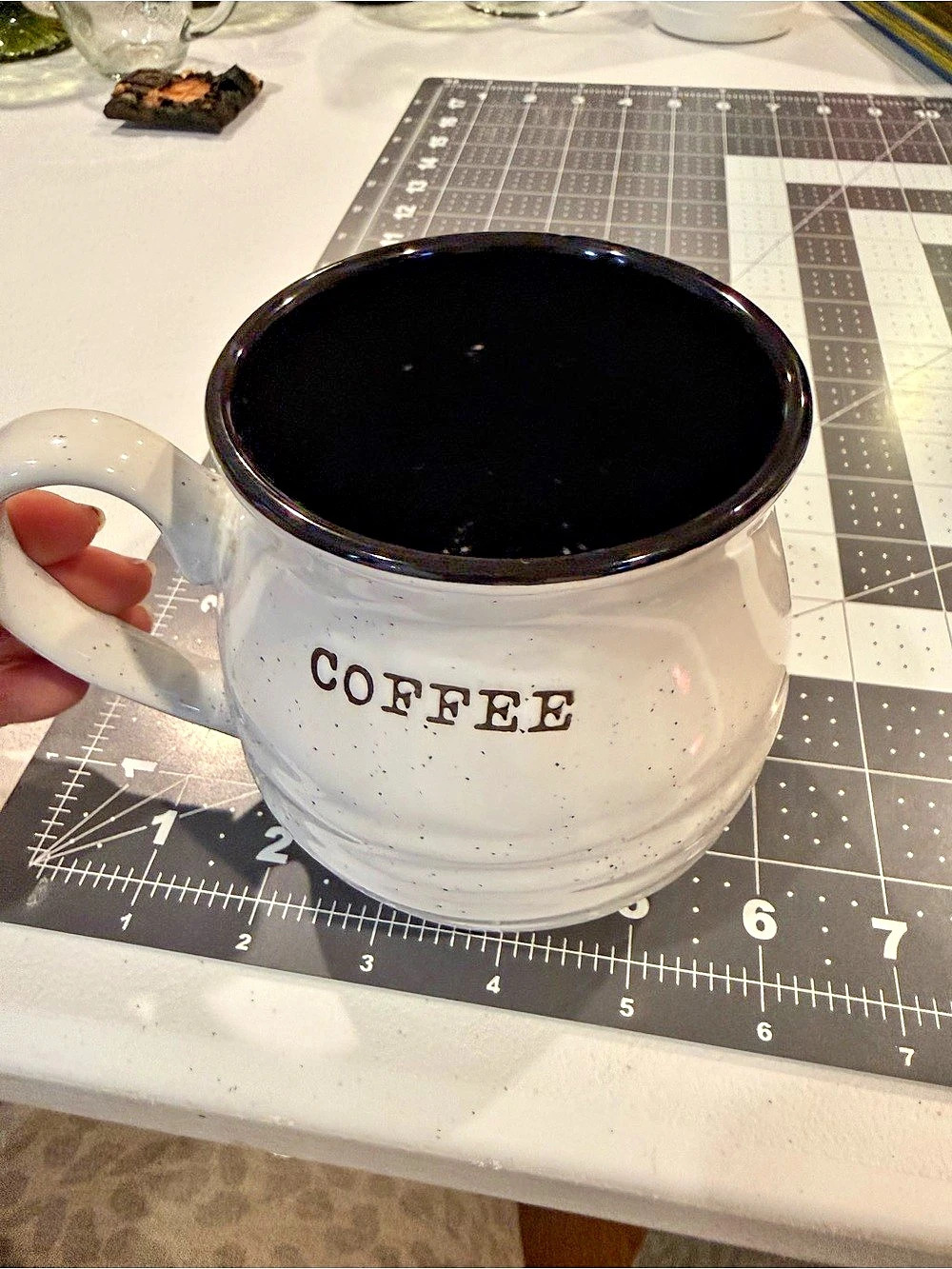 Speckled Coffee Mug in White & Black